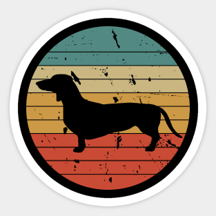 Daschund in sunset circle, daschund dog lover design Sticker